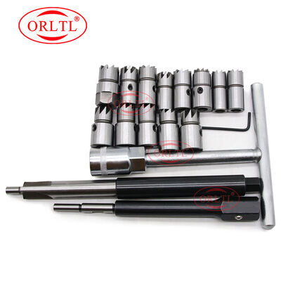 Juego de cortadores de asiento de inyector diésel profesional Kit de herramientas de limpieza de vehículos para limpieza de inyectores de combustible diésel Herramienta de reparación de automóviles