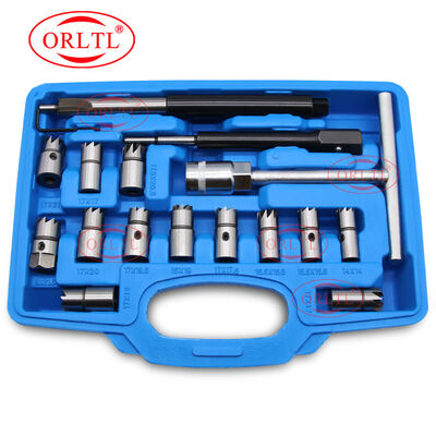 Juego de cortadores de asiento de inyector diésel profesional Kit de herramientas de limpieza de vehículos para limpieza de inyectores de combustible diésel Herramienta de reparación de automóviles