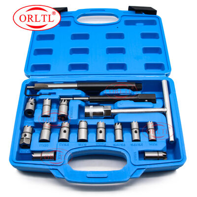 Juego de cortadores de asiento de inyector diésel profesional Kit de herramientas de limpieza de vehículos para limpieza de inyectores de combustible diésel Herramienta de reparación de automóviles